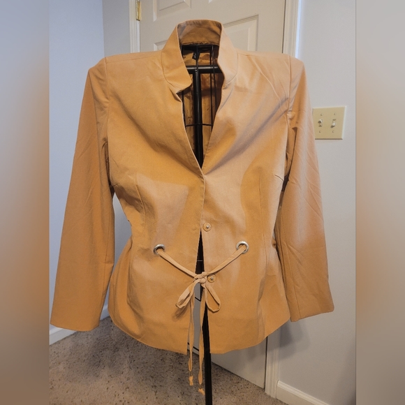 Chadwicks | Jackets & Coats | Chadwicks Tan Long Sleeve Blazer With ...